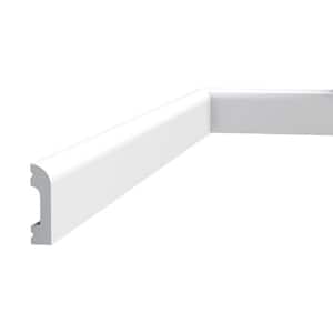 1/2 in. D x 2 in. W x 78-3/4 in. L Primed White High Impact Polystyrene Baseboard Moulding (4-Pack)