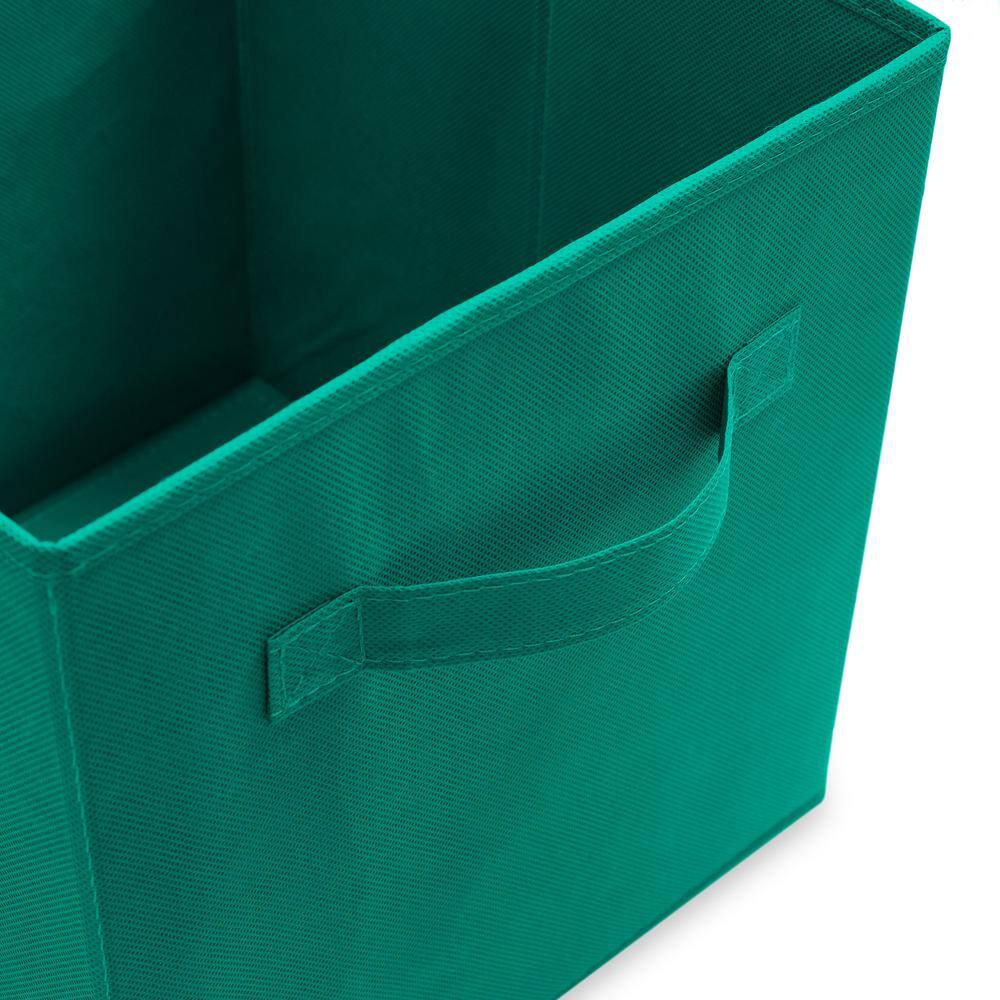 Set of 12 Orange Collapsible Fabric Storage Cube Bins