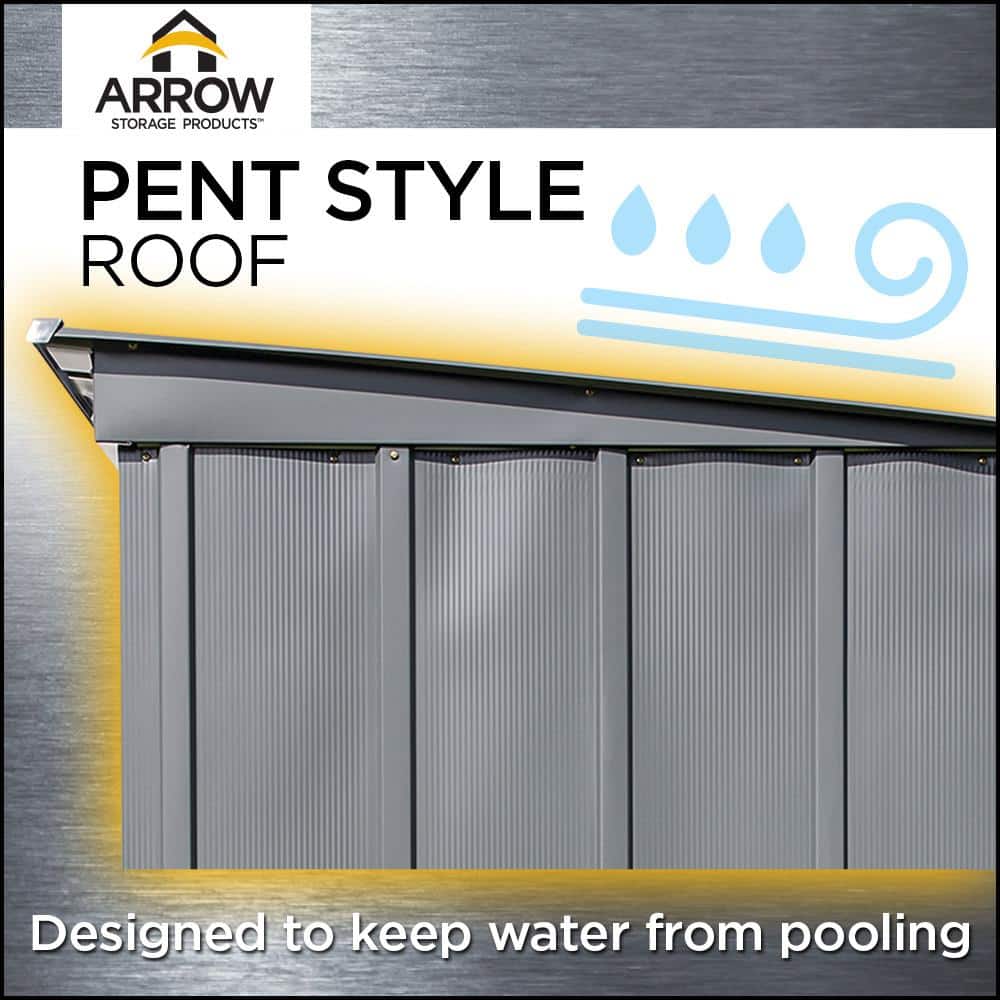 8 ft. x 4 ft. Charcoal Galvanized Steel Storage Shed