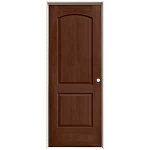 32 in. x 80 in. Continental Milk Chocolate Stain Left-Hand Solid Core Molded Composite MDF Single Prehung Interior Door