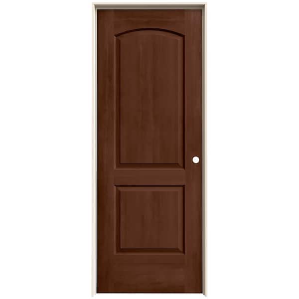 JELD-WEN 32 in. x 80 in. Caiman 2 Panel Left-Hand Solid Core Milk Chocolate Stain Molded Composite Single Prehung Interior Door