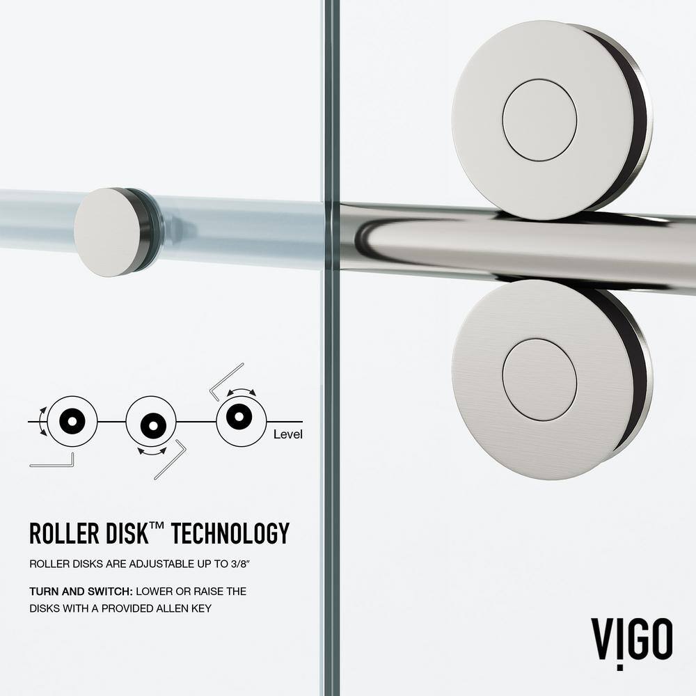 Elan 56-60" Frameless Sliding Shower Door with Stainless Steel Finish