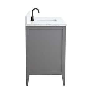 48 in. W x 22 in. D x 34 in. H Single Sink Bathroom Vanity Cabinet in Cashmere Gray with Engineered Marble Top