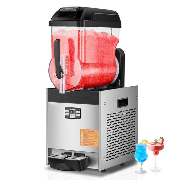 SVOPES Commercial Slushy Machine, 407 oz Single Tank Black Drink Maker, Stainless Steel Margarita Smoothie Snow Cone Machine
