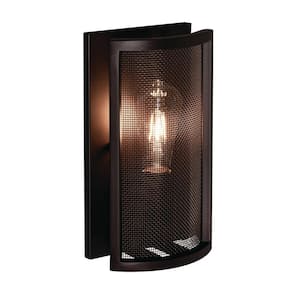 Austin 6 in. 1-Light Bronze Wall Sconce with Steel Shade