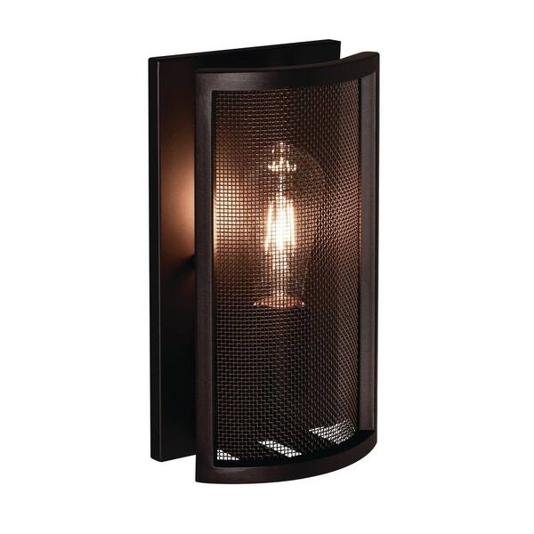 AFX Austin 6 in. 1-Light Bronze Wall Sconce with Steel Shade