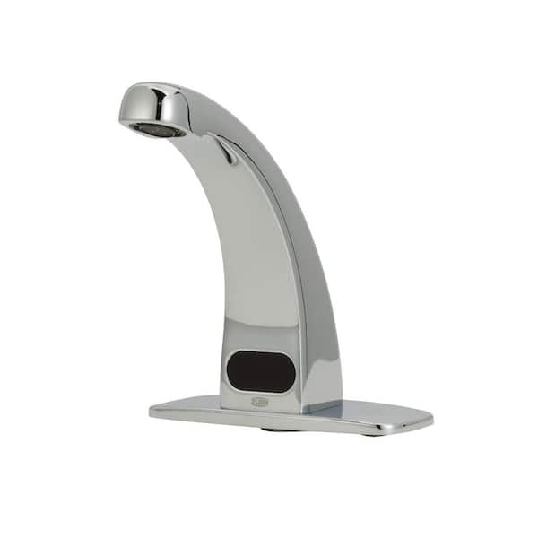 Zurn AquaSense Sensor Faucet, Single Hole, 0.5 GPM Aerator, 4 in. Widespread Cover Plate, Chrome