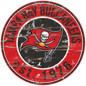 24" NFL Tampa Bay Buccaneers Round Distressed Sign