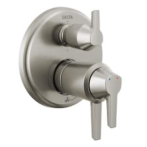Galeon 2-Handle Wall Mount Diverter Valve Trim Kit with 6-Setting Integrated in Lumicoat Stainless (Valve not Included)