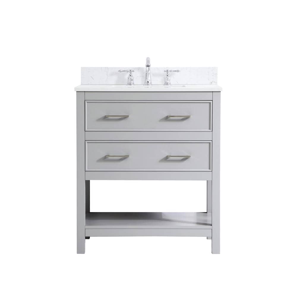 Timeless 30 in. W Single Bath Vanity in Grey with Engineered Stone Vanity T
