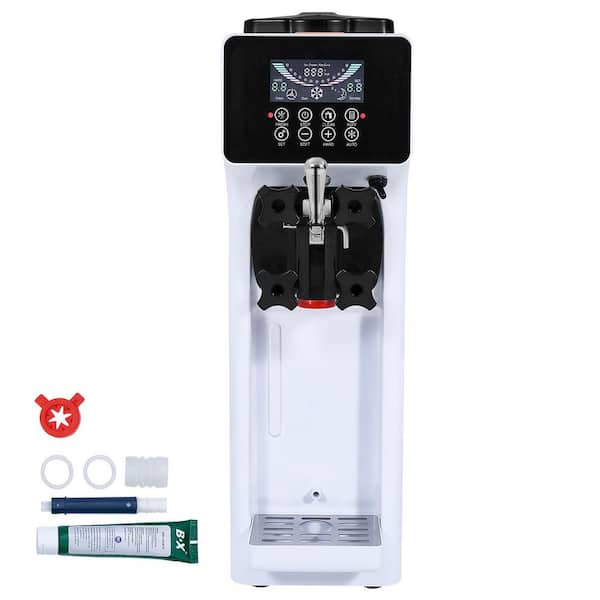 SVOPES Commercial Ice Cream Machine 10.6 qt. /H Output 1000W Single Flavor Soft Serve 4L Hopper 1. 6L Cylinder in White