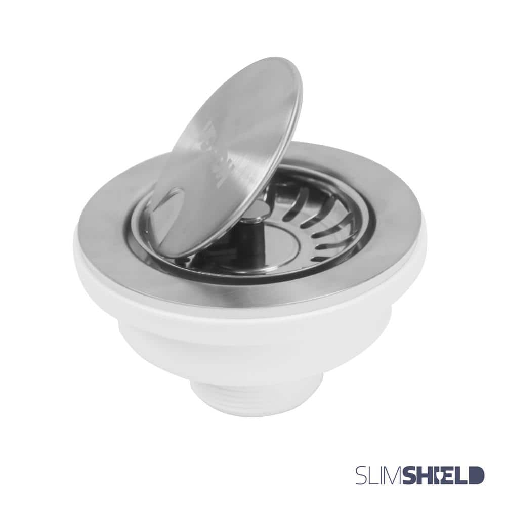 Karran Stainless Steel Kitchen Sink Basket Strainer with SlimShield Cap