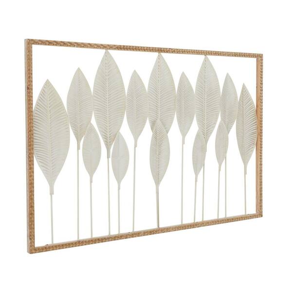 Litton Lane Metal White Tall Cut-Out Leaf Wall Decor with Intricate Laser  Cut Designs 041462 - The Home Depot