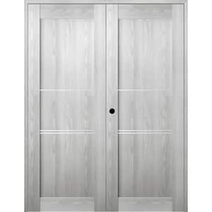 Vona 07 3H 56 in. x 80 in. Right Hand Active Ribeira Ash Wood Composite Double Prehung Interior Door