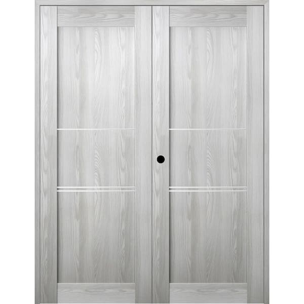 Vona 07 3H 72 in. x 80 in. Right Hand Active Ribeira Ash Wood Composite Double Prehung Interior Door