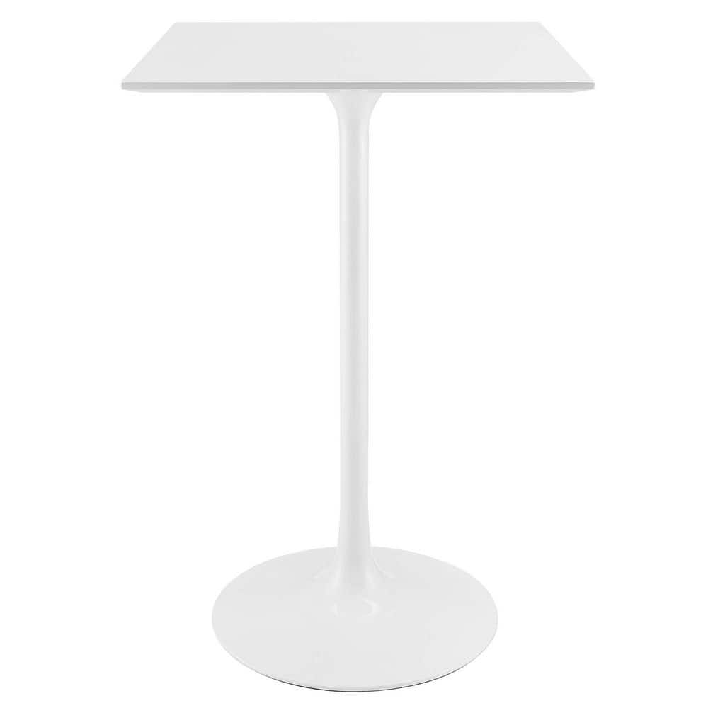 Lippa Square 28" Mid-Century Modern Bar Table in White