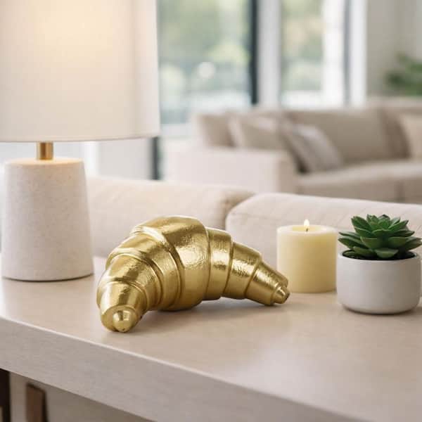 Liv & Skye Gold 7 in. x 3 in. Metal Crescent Croissant Decorative