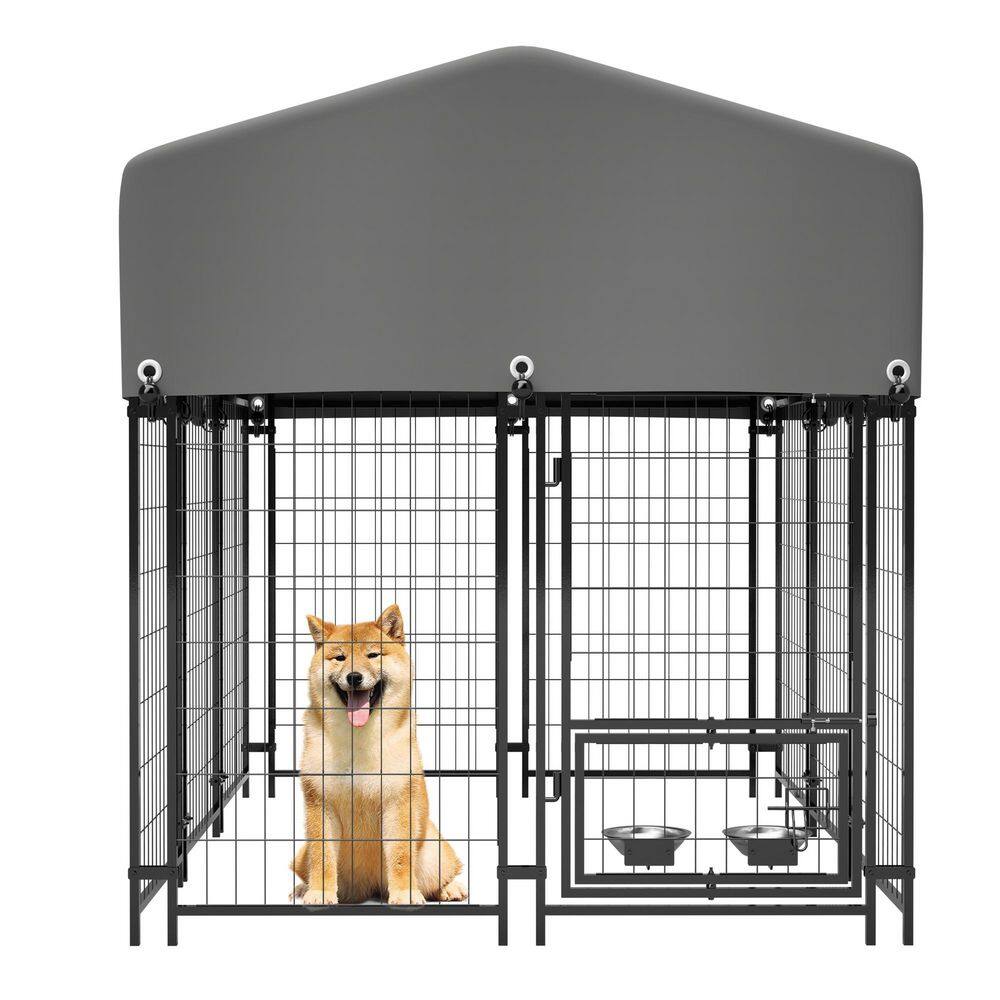 4 ft. W x 6 ft. D Outdoor Dog Cage Pet Fence Heavy Duty Welded Wire Crate for Garden & Patio price history on PriceWatchPro