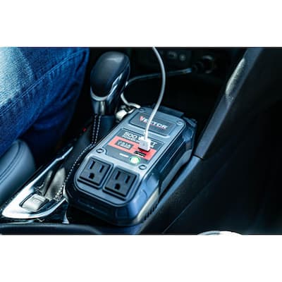 500-Watt Portable Car Power Inverter with Dual USB Ports