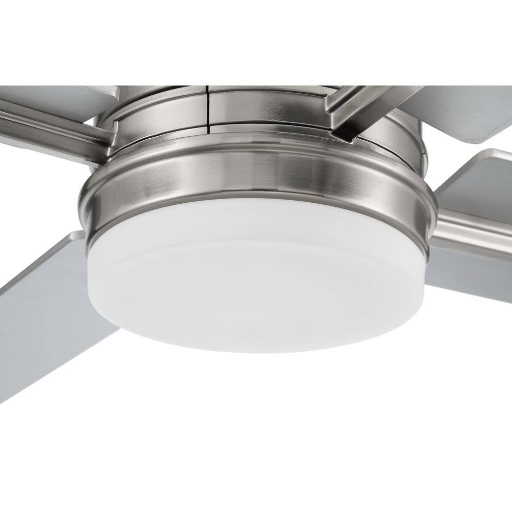Transitional 52" White Low Profile Ceiling Fan with LED Light