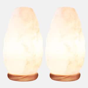10 in. 5 lbs. to 7 lbs. Salt Lamp White Tall Natural Salt Night Light, Hand Crafted Salt Lamp Bulb Dimmer Switch