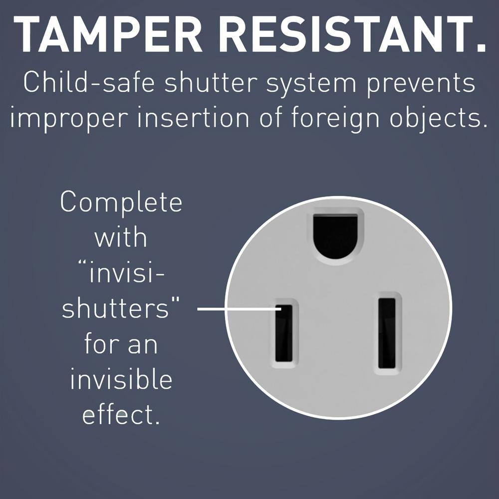 Gray Tamper Resistant GFCI Duplex Outlet with Indicator Light