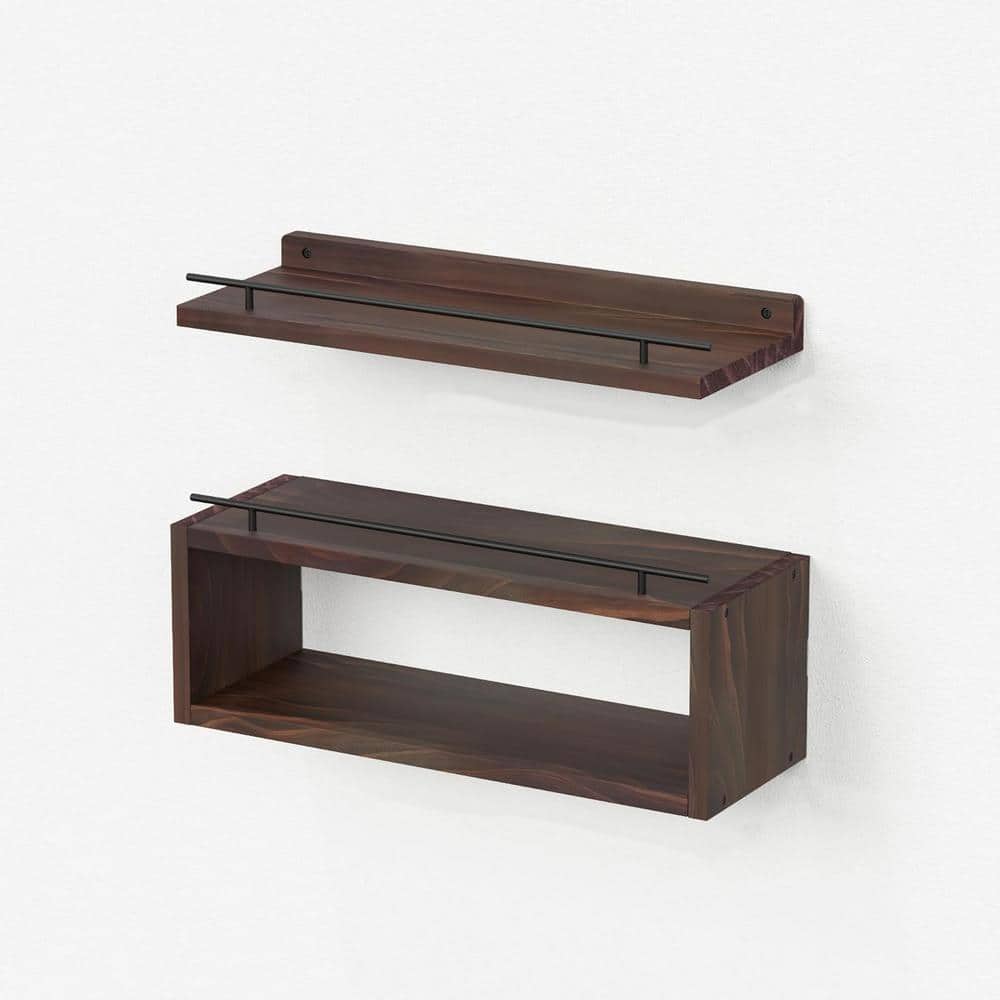15.7 in. W x 6 in. D Decorative Wall Shelf, Dark Brown Floating Shelf with 