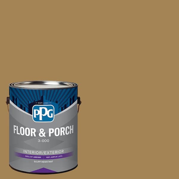 1 gal. PPG1093-7 Tattle Tan Satin Interior/Exterior Floor and Porch Paint