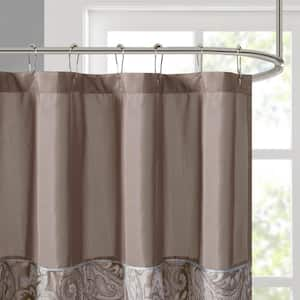 Whitman Blue/Brown 72 in. Jacquard Shower Curtain