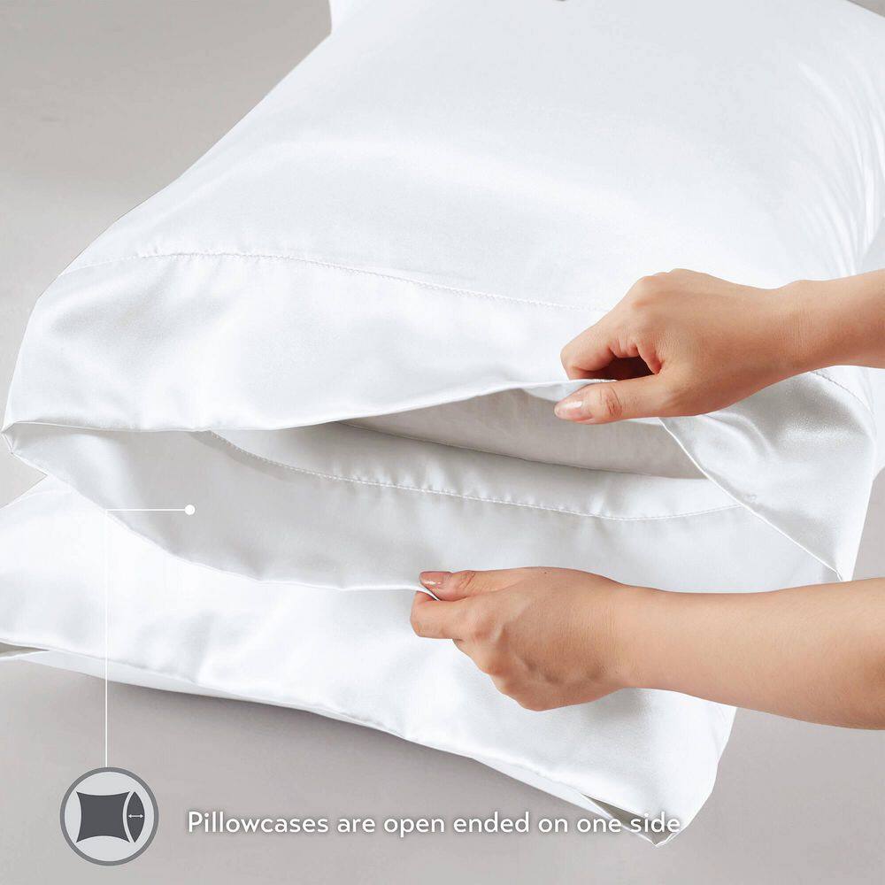 White Queen Satin Polyester 6-Piece Sheet Set