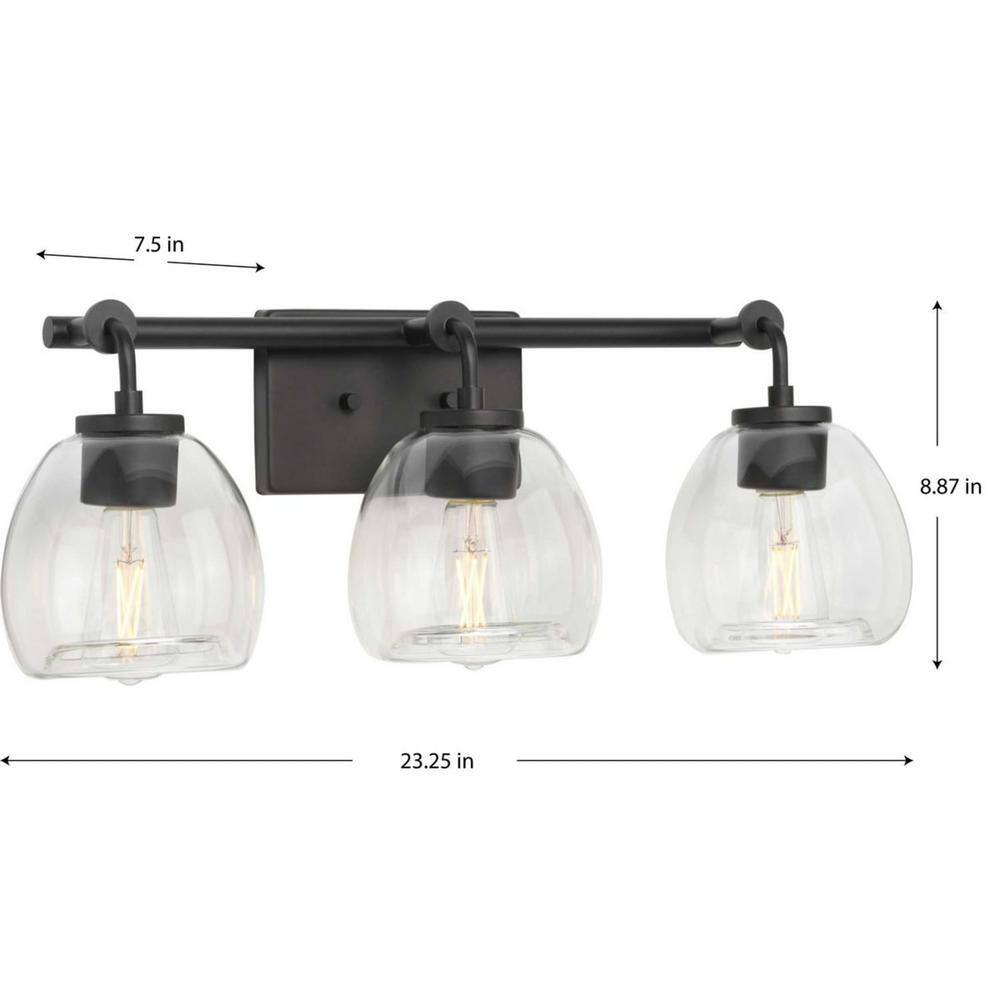 Graphite Industrial 3-Light Bath Vanity Fixture