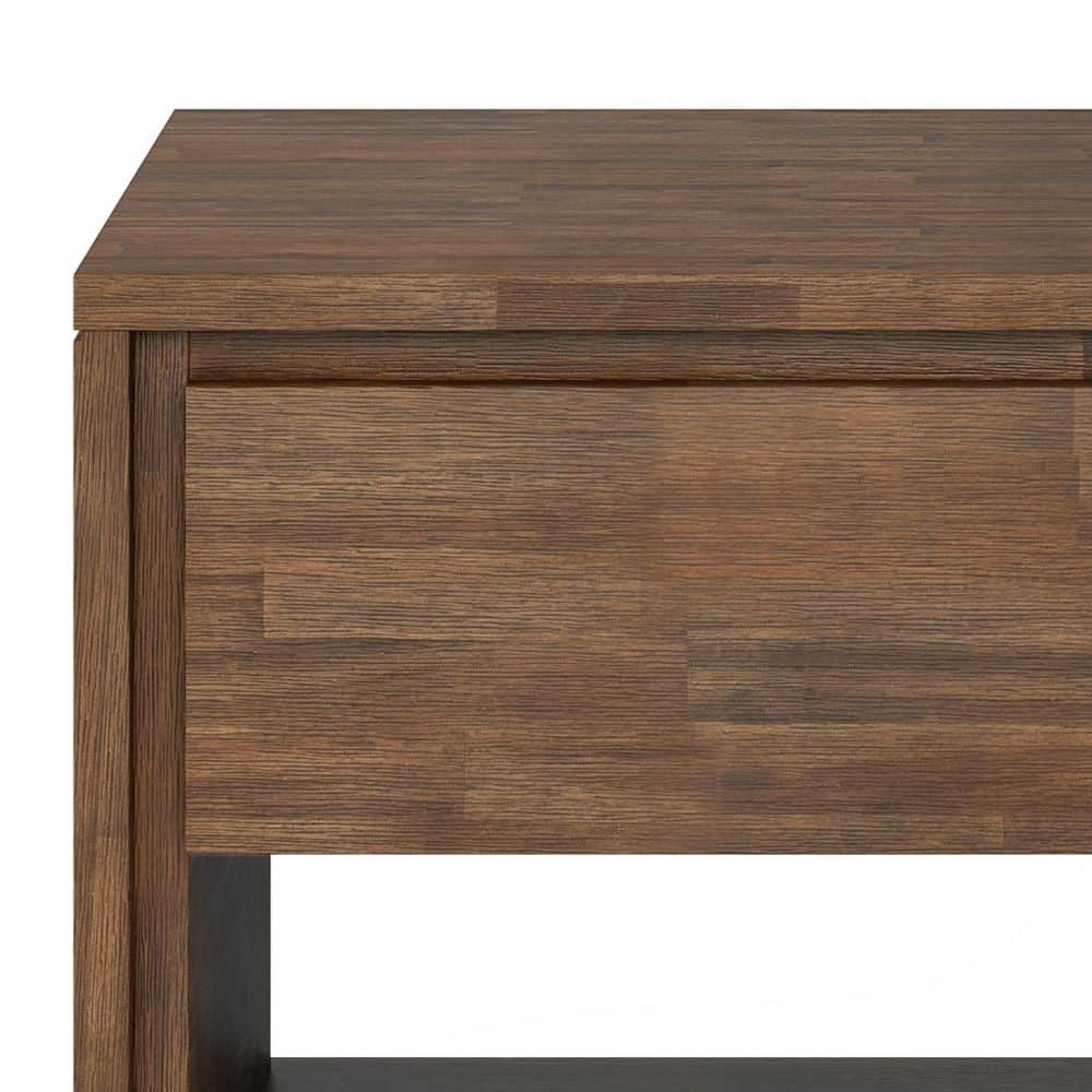 Lowry Acacia Wood and Metal 22" Square End Table in Rustic Natural