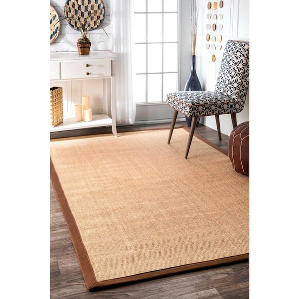 Orsay Machine Woven Jute Brown Doormat 3 ft. x 5 ft. Area Rug