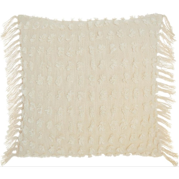 Mina Victory Lifestyles Cream 20 in. x 20 in. Throw Pillow