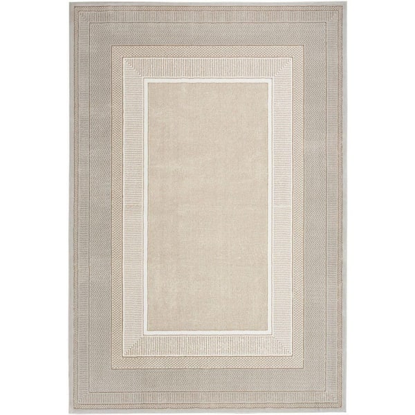 Nourison Glam Ivory 5 ft. x 7 ft. Geometric Contemporary Area Rug