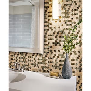 Kensington Hexagon 11.61 in. x 11.81 in. Mixed Multi-Surface Stone Look Wall Tile (9.5 sq. ft./Case)