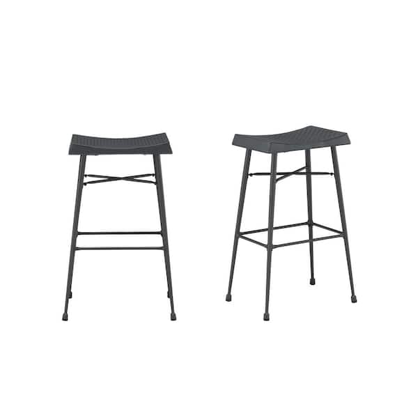Boraam Gilbert 31 in. Gray Barstool (Set of 2)