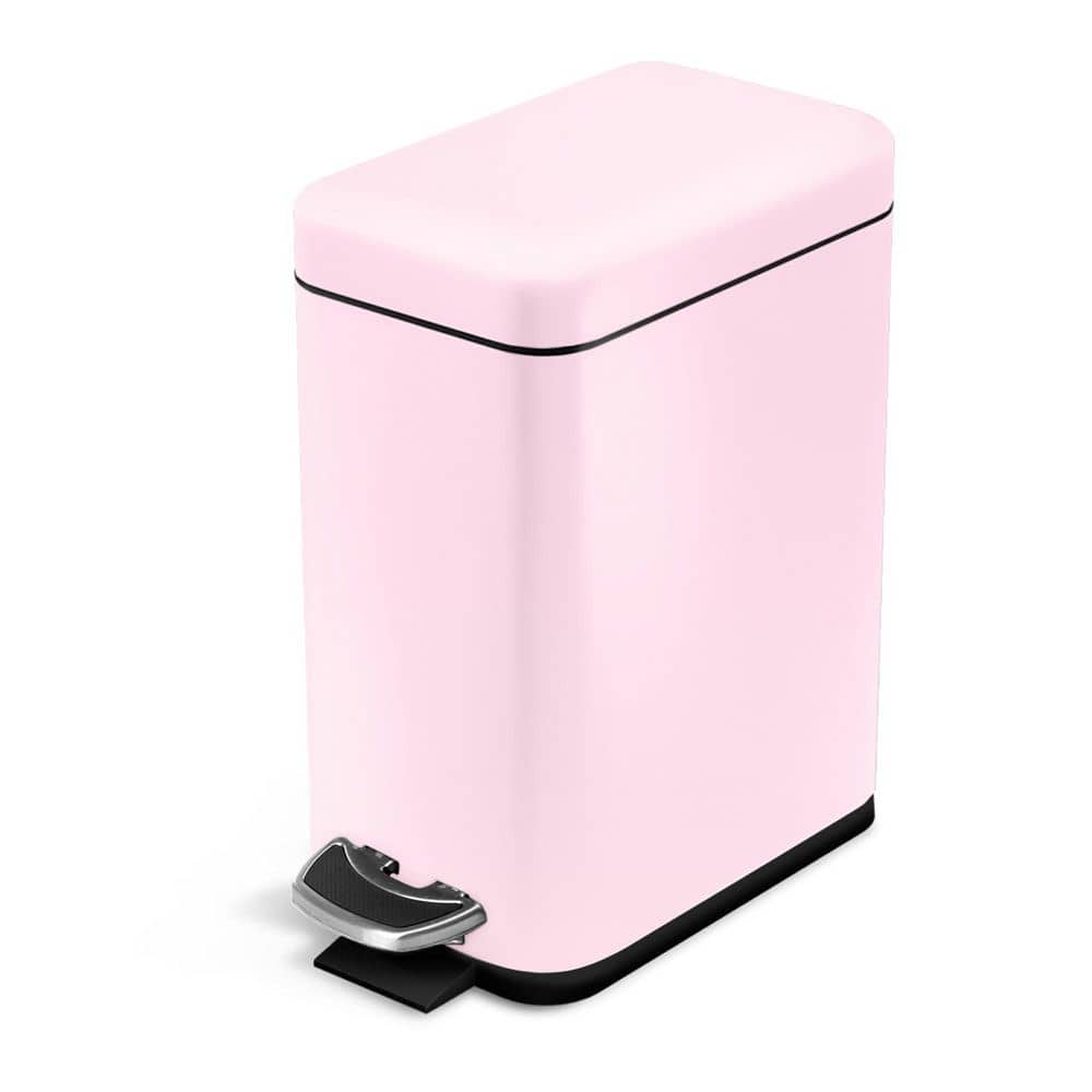 Matte Pink Stainless Steel 1.3 Gallon Bathroom Trash Can
