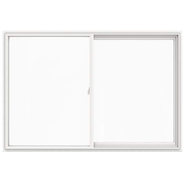 JELD-WEN 71.5 in. x 47.5 in. V-2500 Series White Vinyl Left-Handed Sliding Window with Fiberglass Mesh Screen