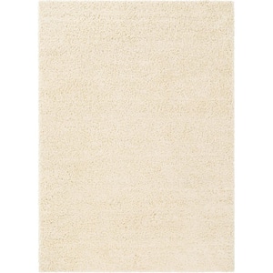 Madison Shag Plain Modern Solid Vanilla Thick Pile 7 ft. 10 in. x 9 ft. 10 in. Area Rug