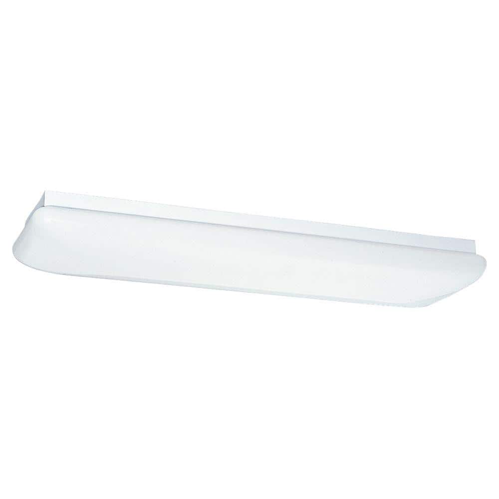 Modern White 2-Light Indoor/Outdoor Fluorescent Flush Mount