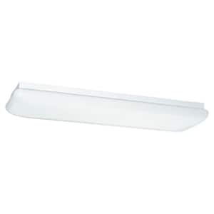 2-Light White Fluorescent Ceiling Fixture