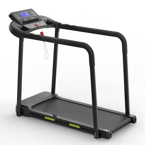 Tidoin 2.5 HP Black Metal Foldable Electric Treadmill with Stable and Safe Structural Design, Large LED Display, Long Handrail