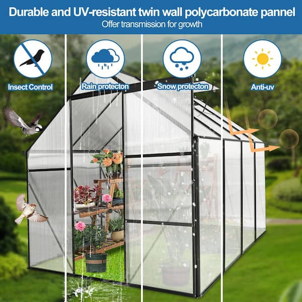 74.8 in. W x 98.43 in. D x 76.77 in. H Aluminum Black Outdoor