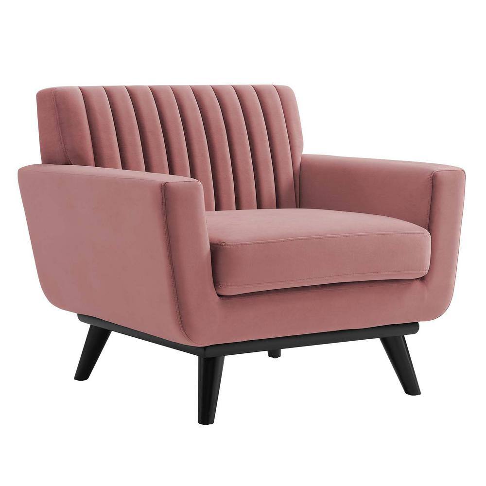 MODWAY Engage Channel Tufted Performance Velvet Arm Chair in Dusty Rose EEI-5457-DUS - The Home 