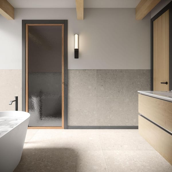 Luxe Terrazzo Gray 47.16 in. x 47.16 in. Terrazzo Look Matte Porcelain Floor and Wall Tile (30.98 sq. ft. / Case)