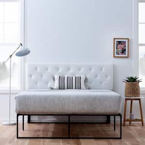Avery Adjustable White Faux Leather King Headboard