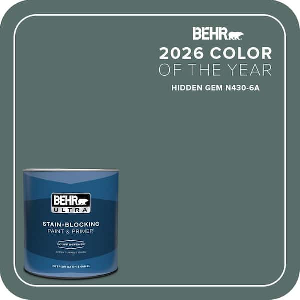 BEHR ULTRA - 1 qt. #N430-6A Hidden Gem Extra Durable Satin Enamel Interior Paint and Primer