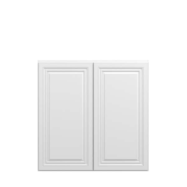 Kunal Kitchens Damascus Raised 36 in. W x 36 in. H x 12 in. D in French Vanilla Plywood Assembled Wall Cabinet