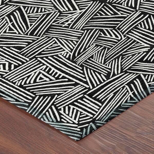 Chantille Machine Washable Indoor/Outdoor Abstract ACN2648 Black 5 ft. x 7 ft. 6 in. Area Rug